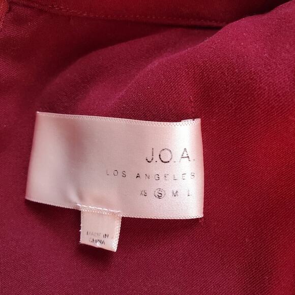 J.O.A. Los Angeles Red Zipper Pockets Soft Mock Neck Mini Dress, Size Small - Picture 2 of 8